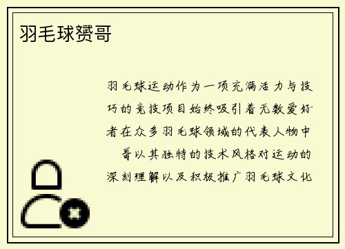 羽毛球赟哥